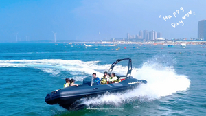 New design 5.8m aluminum rib boat with sundeck and water tank